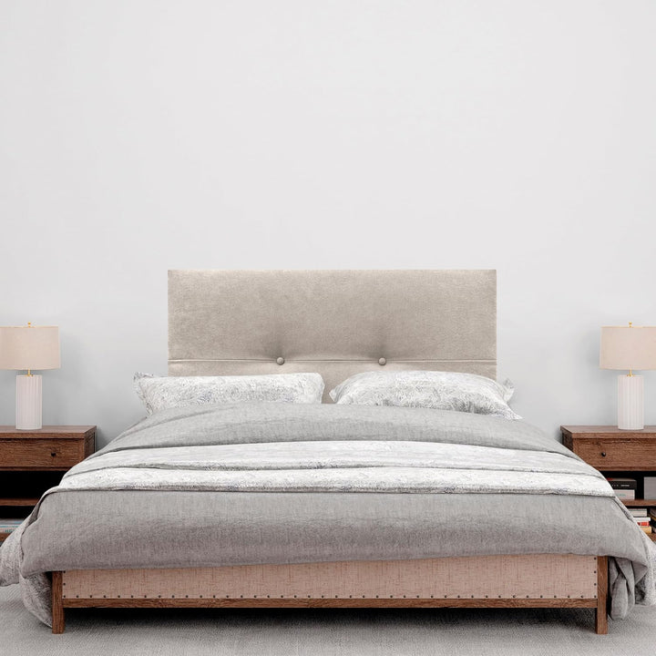 DHOME Kopfteil aus Kunstleder oder Stoff AQUALINE Pro Kopfteil Polsterkopfteil Luxusbett (Stoff Beig