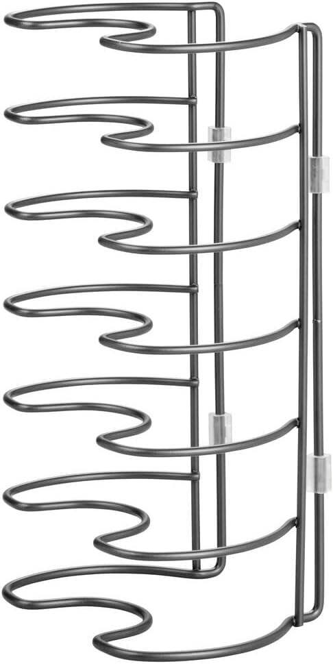 mDesign Geschirrablage für Kochtöpfe, Deckel und Pfannen – kompakter Topfdeckelhalter für den Küchen