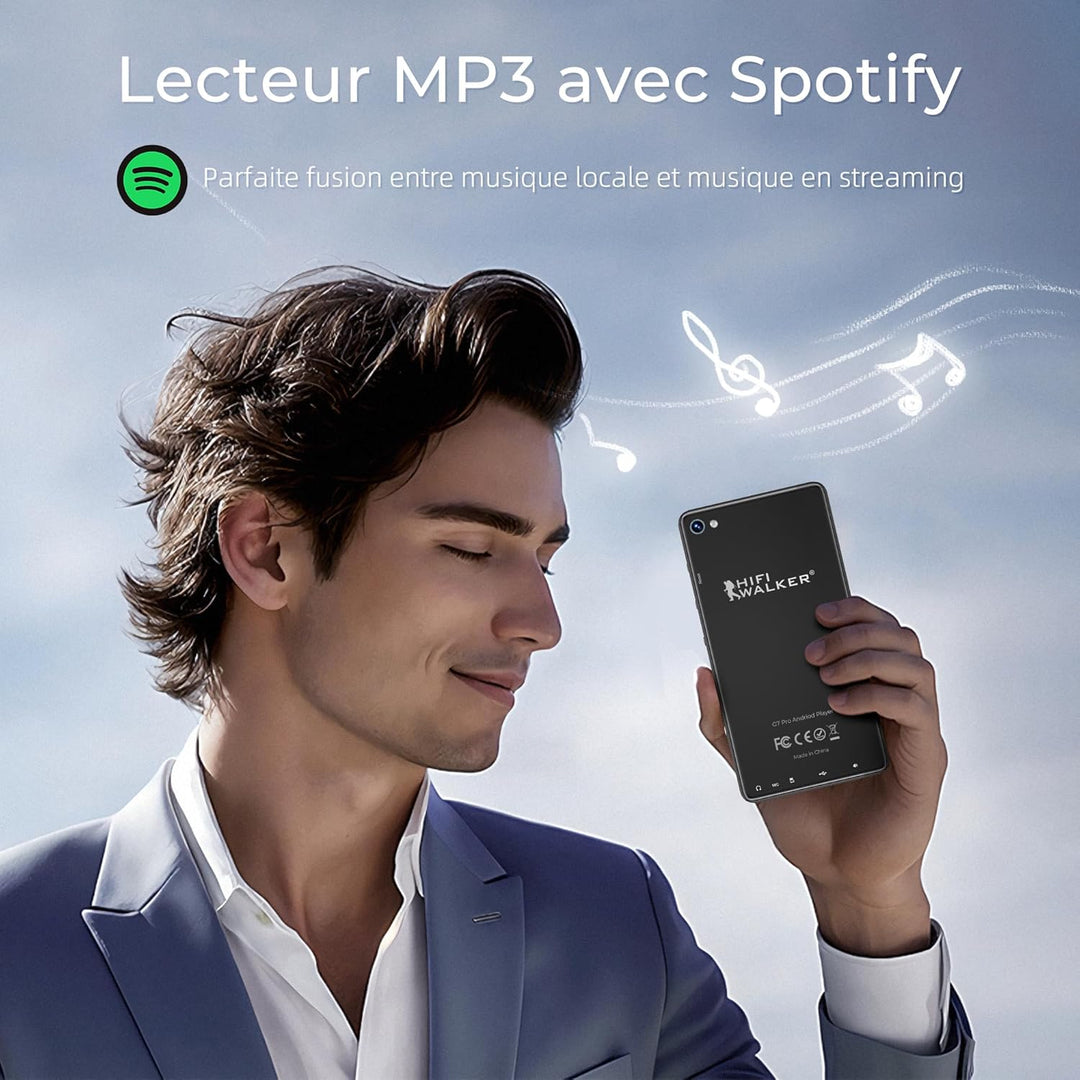 HIFI WALKER G7 Pro MP3 Player Android 13 mit WLAN & Bluetooth, 5,2" HD Touchscreen, MP4 Player mit S