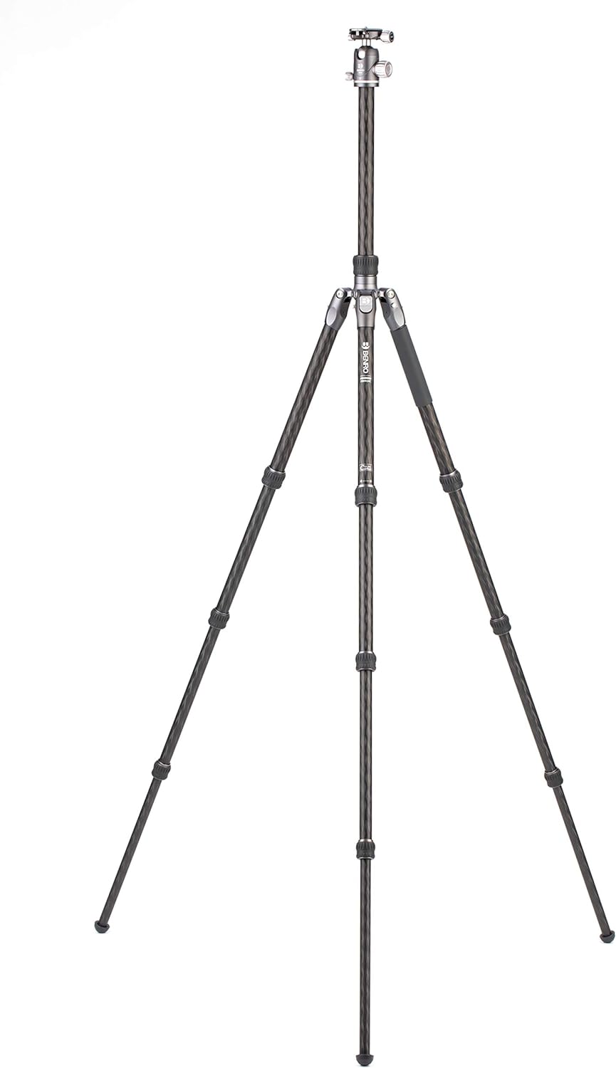 Benro Carbon Fibre Two Series Tripod/Monopod with VX25 Ballhead, 4 Leg Sections, Twist Leg Locks, Pa