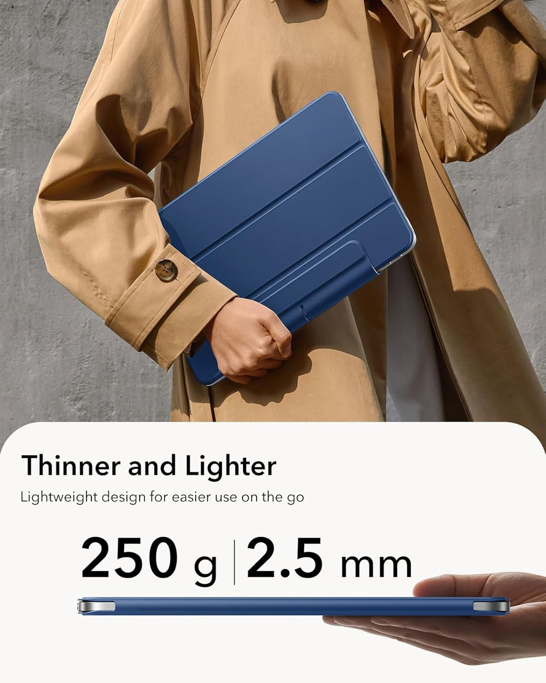 ESR Hülle für iPad Air 11 Zoll M2, iPad Air 6/5/4 (2024/2022/2020) 10,9 Zoll, Starke Magnetbefestigu