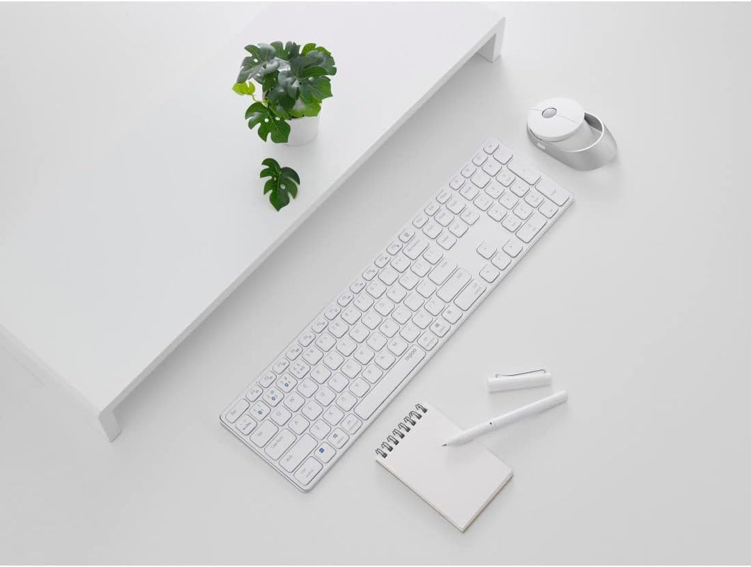 Rapoo 9850M kabelloses Tastatur-Maus Set Wireless Deskset 1600 DPI Sensor wiederaufladbarer Akku fla