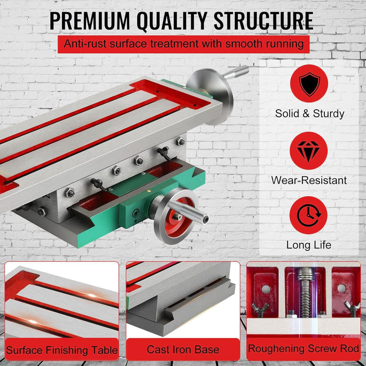 Metall X/Y Kreuztisch Frästisch für Ständerbohrmaschine Oberfräsen 450 * 170mm Präzision & Haltbarke