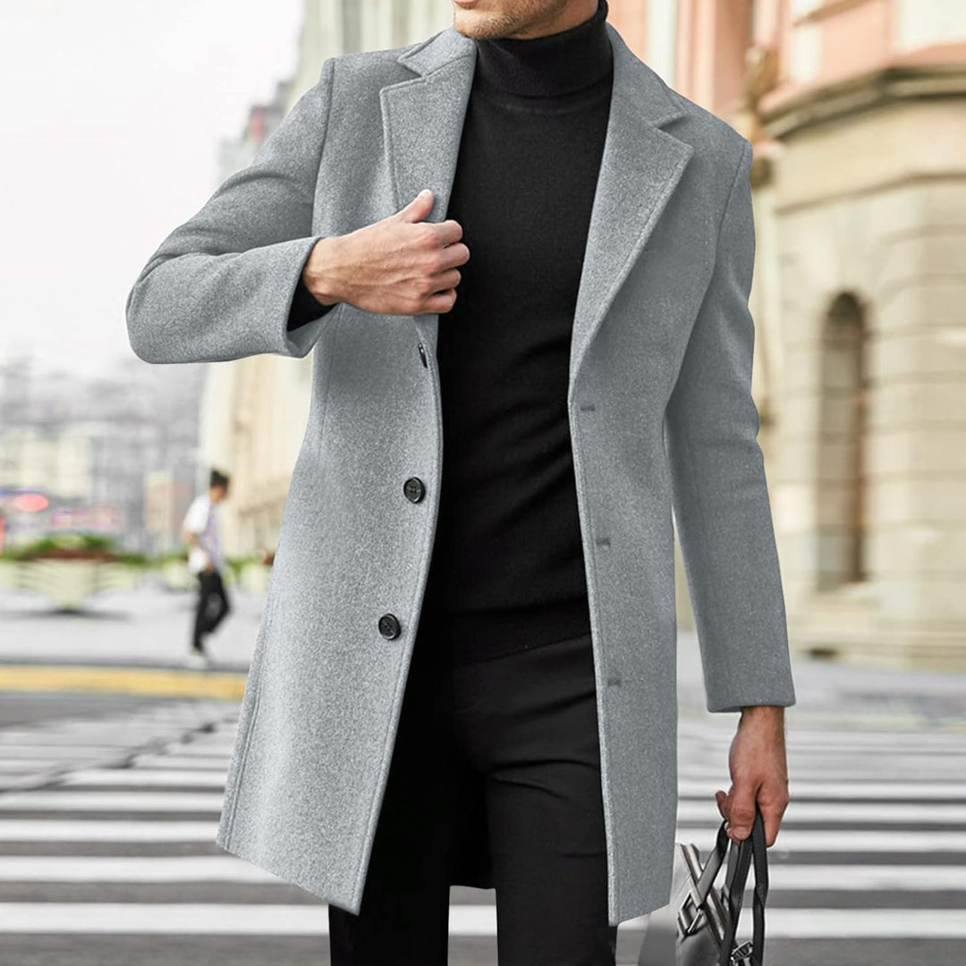 Herren Warm Wollmantel Stehkragen Wintermantel Kurzmantel Winter Jacke Business Freizeit Winddichte