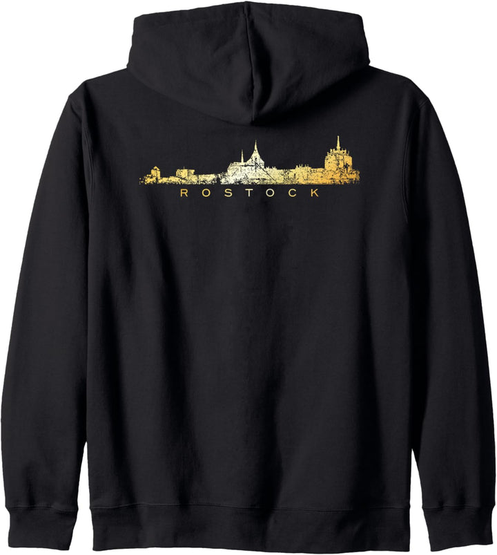 Rostocker Skyline (Vintage Gelb) Rostock Kapuzenjacke