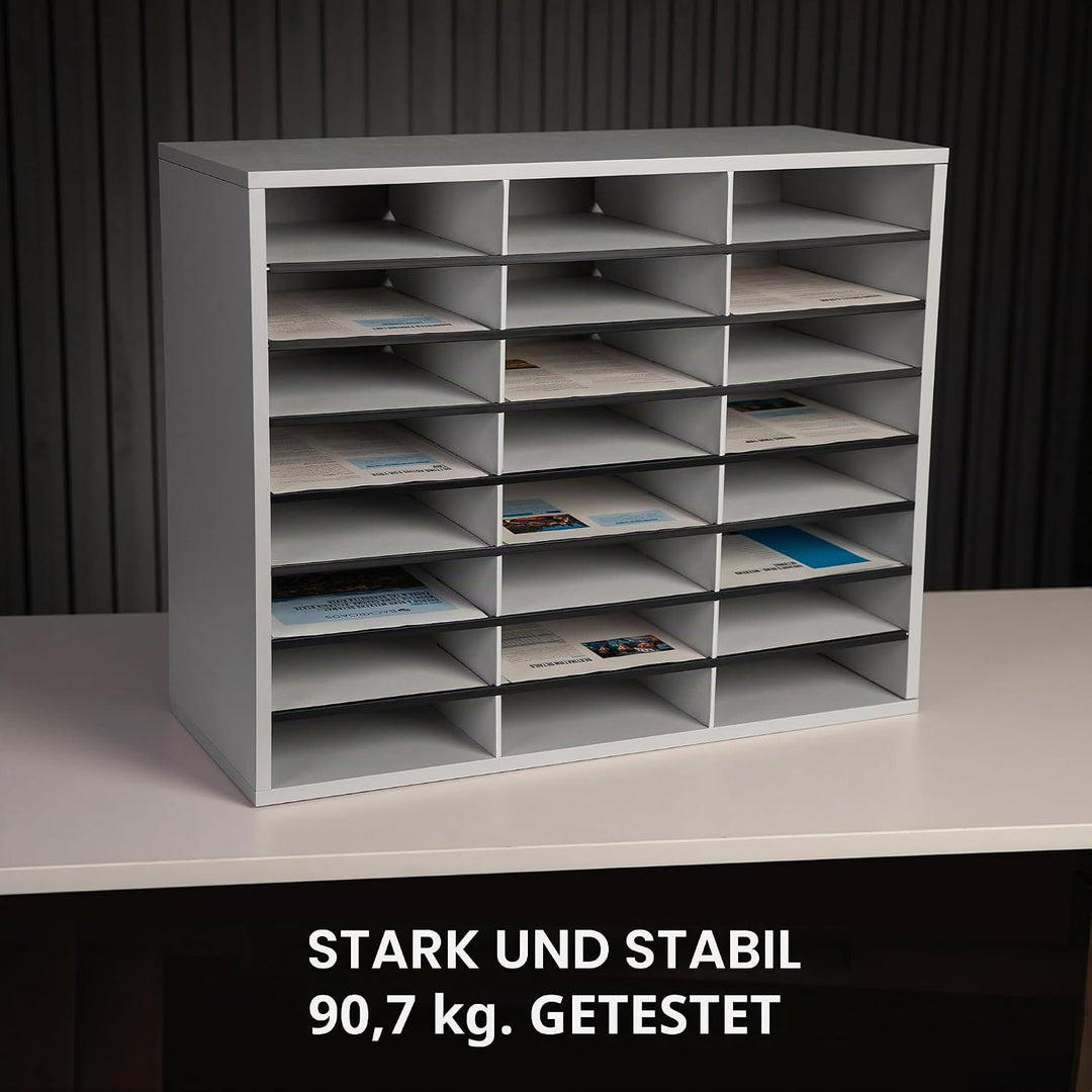 Fellowes 25041 Post und Broschürenmanager, Dove Gray, 24 Fächer, 24 Fächer