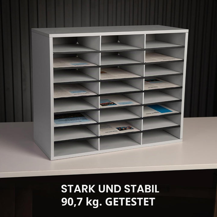 Fellowes 25041 Post und Broschürenmanager, Dove Gray, 24 Fächer, 24 Fächer