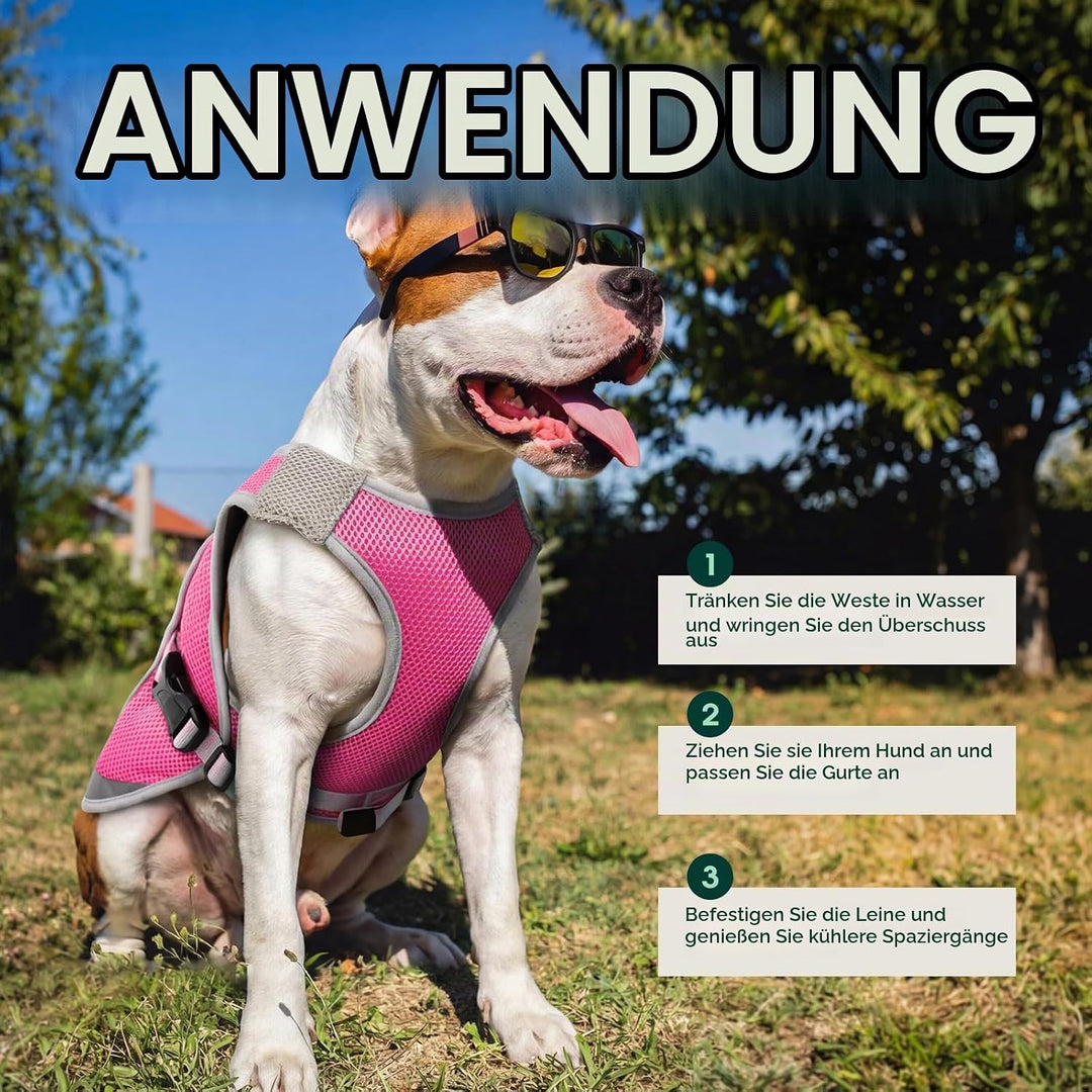 Kuoser Kühlmantel Hund, Kühlweste für Hunde mit Verstellbarer Brustschnalle &amp; D-Ring, Atmungsaktive
