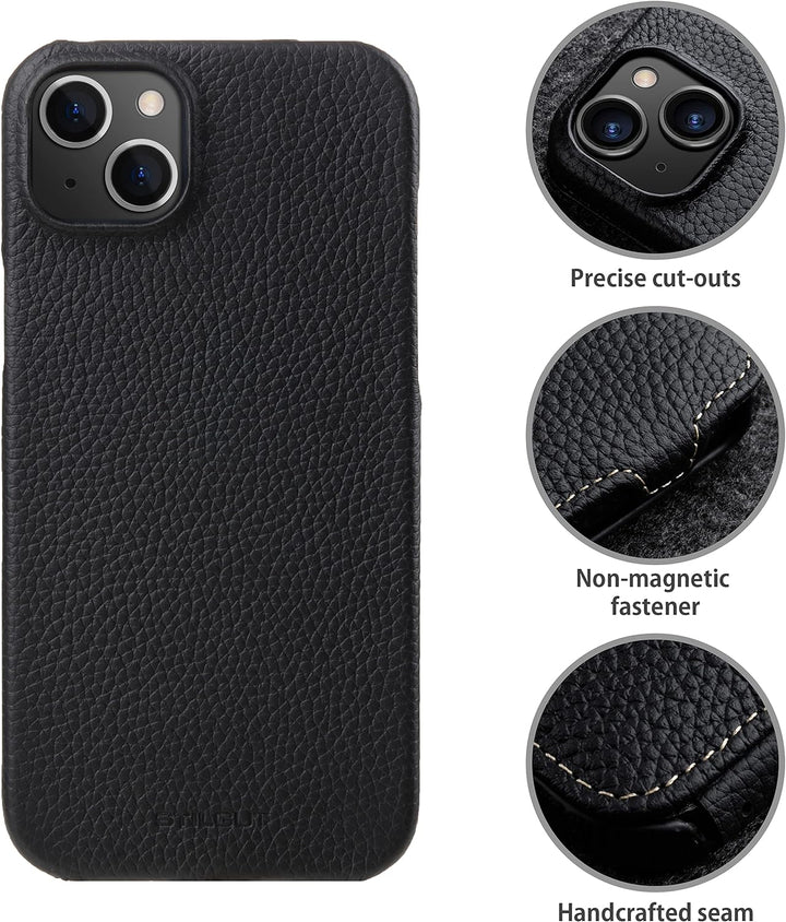 STILGUT UltraSlim kompatibel mit iPhone 14 Plus (6.7") Hülle - iPhone 14 Plus Flip Case aus Leder, K