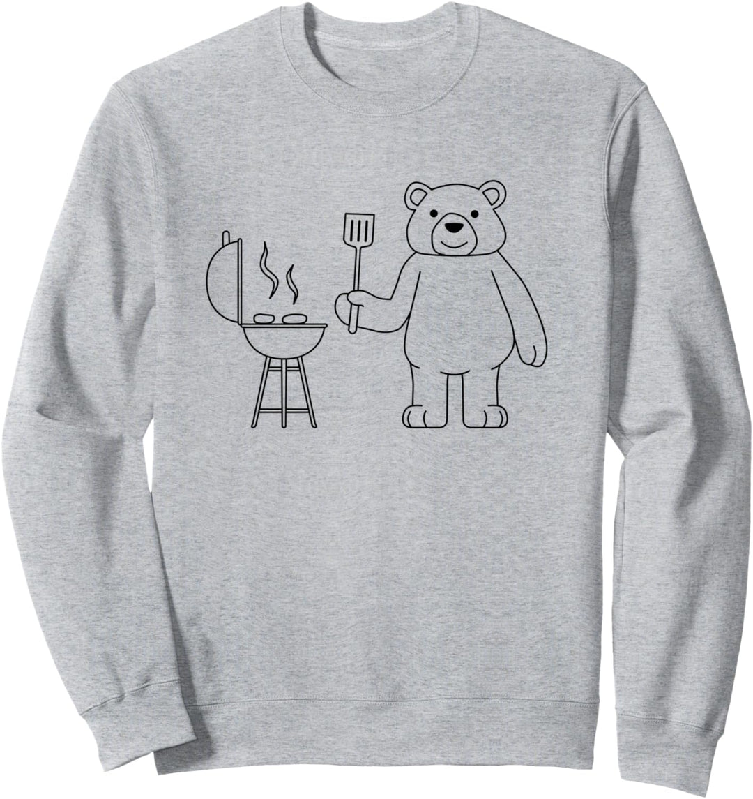 Lustiges Waldtier Grizzly Grillen und Camping Sweatshirt