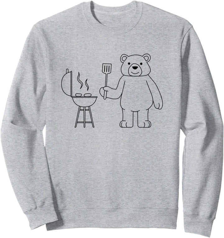 Lustiges Waldtier Grizzly Grillen und Camping Sweatshirt