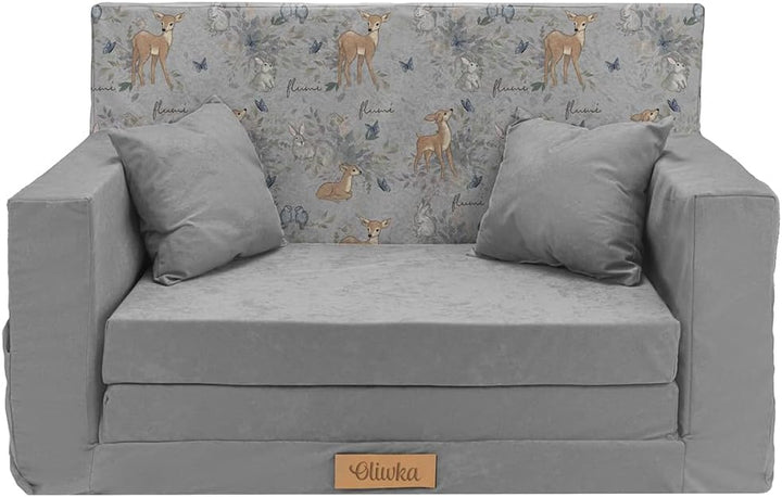 Flumi Personalisierte Kindercouch Kinder Sessel Sofa Schlafsofa jugendzimmer mit Gravur KINDERNAME S