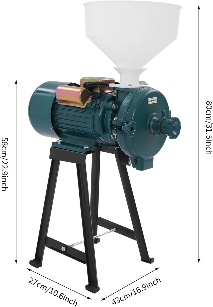 2200W Elektrische Getreidemühle,mit Drehknopf zur Einstellung des Mahlgrads, Kühlabdeckung und freis