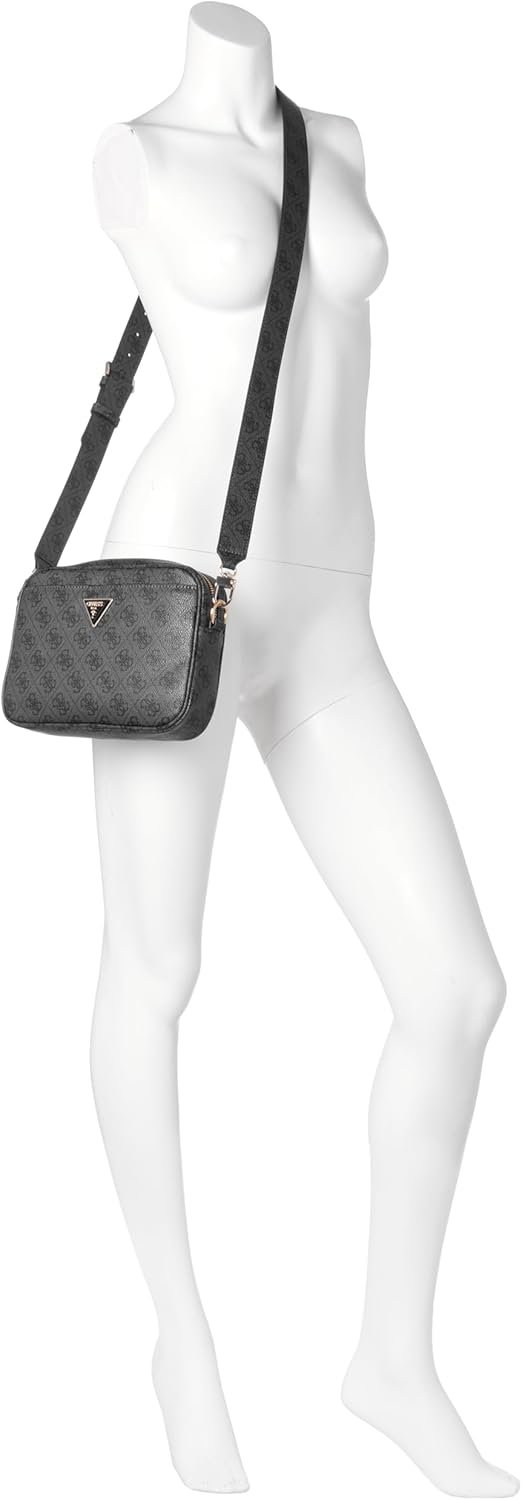 GUESS Damen Meridian Umhängetasche, Kameratasche Einheitsgrösse Kohle-logo, Einheitsgrösse Kohle-log