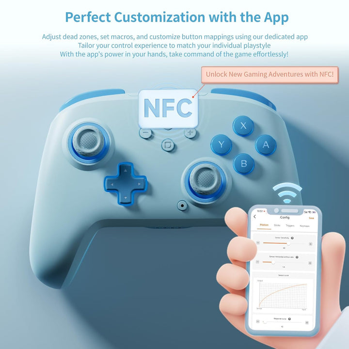 BIGBIG WON Wireless Controller Für PC, 6-Achsen-Gyroskop, Dual Shock, 128-stufige Makroprogrammierun