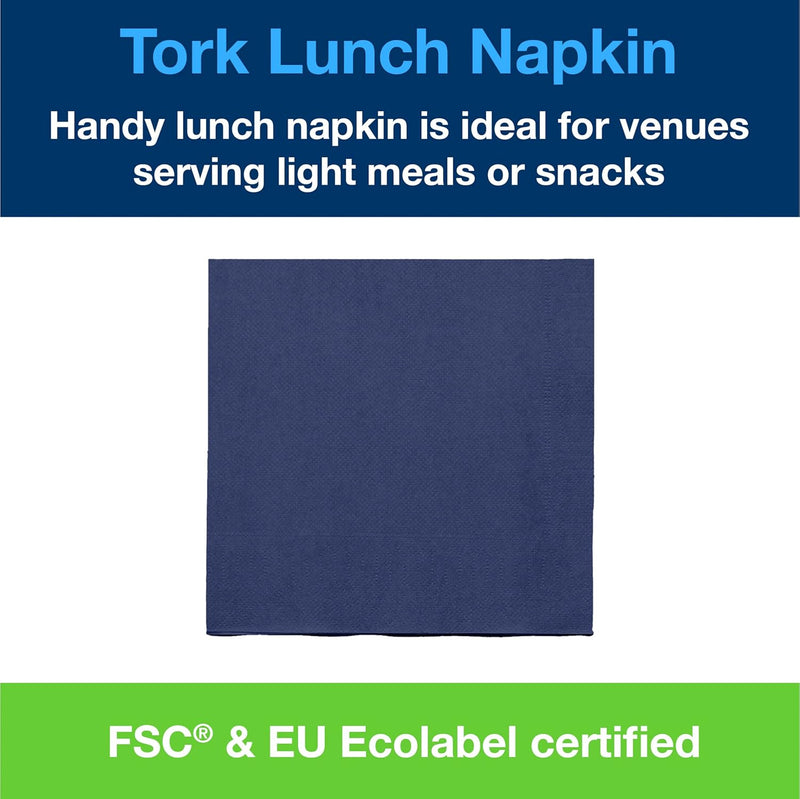 Tork 477215 Lunchservietten Dunkelblau / 2-lagige Servietten für kleine Gerichte & Snacks / 10 x 200