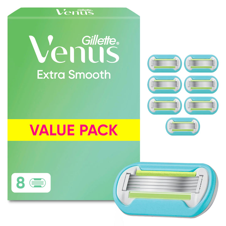Gillette Venus Extra Smooth Rasierklingen für Rasierer Damen, 8 Ersatzklingen für Damenrasierer Neu