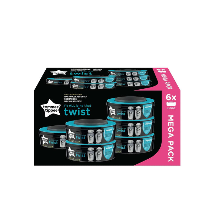 Tommee Tippee Windeleimer Nachfüllkassetten für Twist & Click und Sangenic TEC Windeleimersysteme, 6