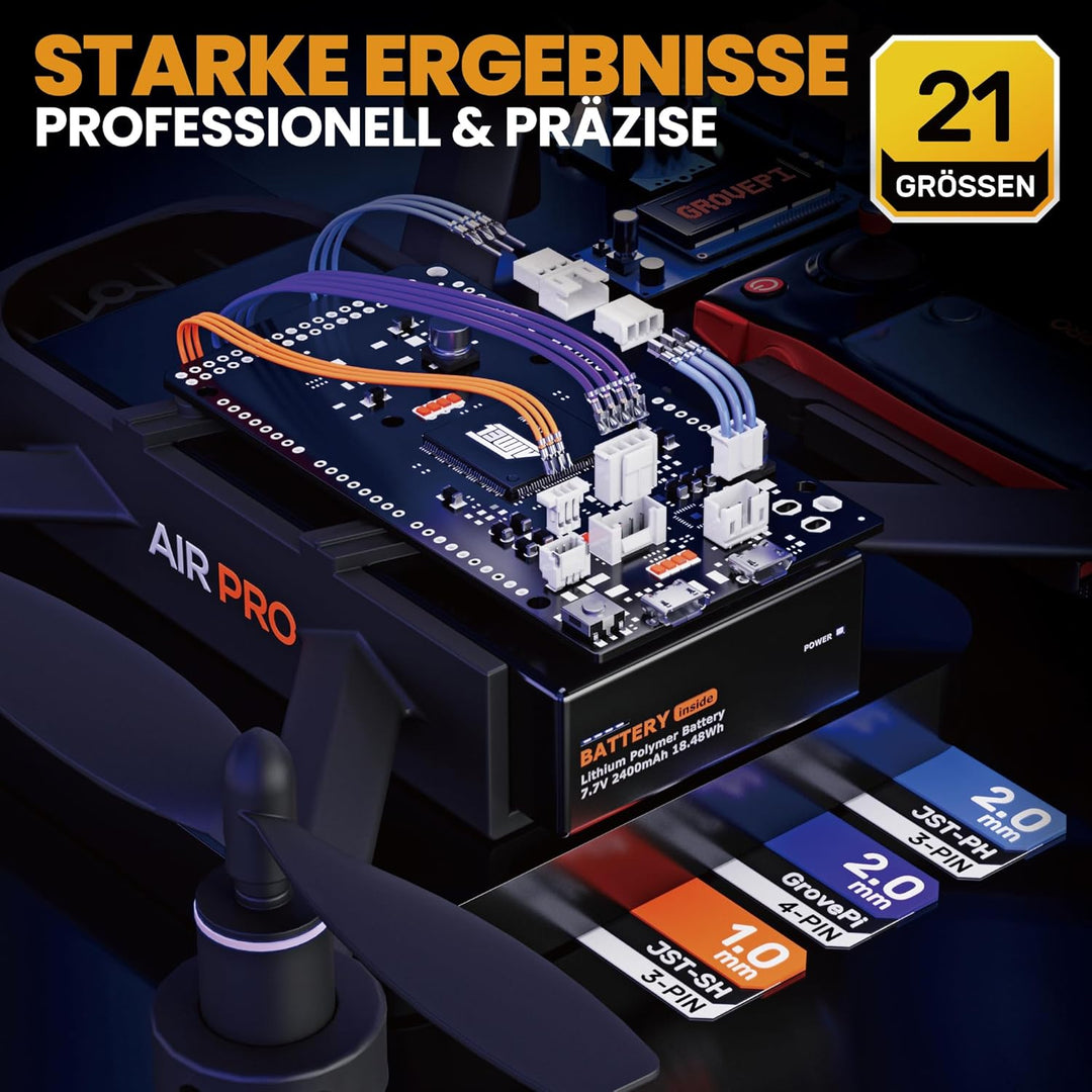 SOMELINE® Crimpzange Stecker Set, 21 Arten [0,05-0,5mm²] 1,0mm-2,0mm Stecker Set, Steckverbinder Cri