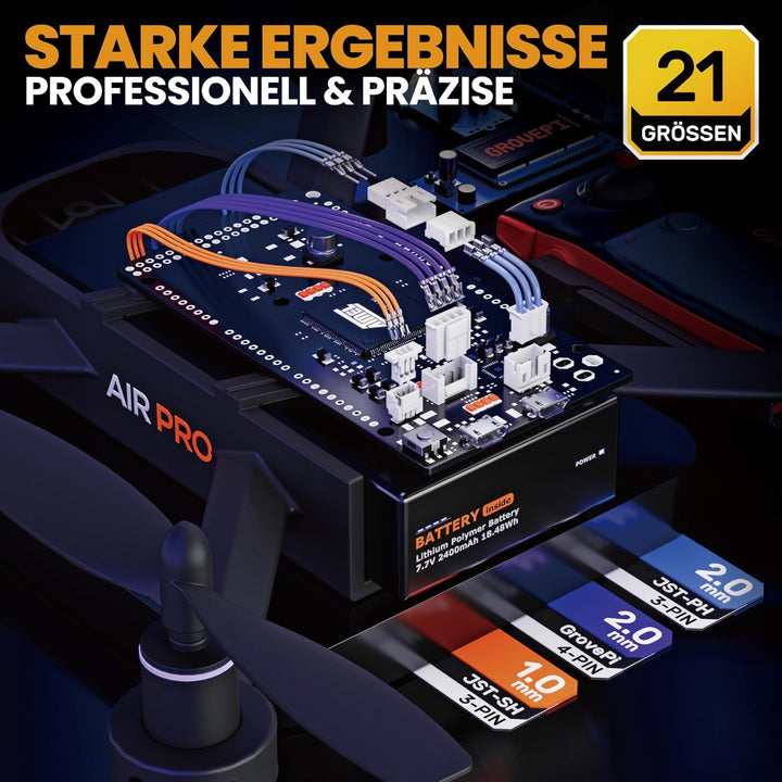 SOMELINE® Crimpzange Stecker Set, 21 Arten [0,05-0,5mm²] 1,0mm-2,0mm Stecker Set, Steckverbinder Cri
