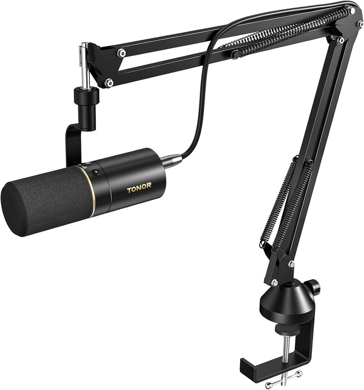 TONOR Gaming Microphone mit XLR/USB Kabel, Dynamisches Mikrofon PC mit Mikrofonarm und Mute Button,