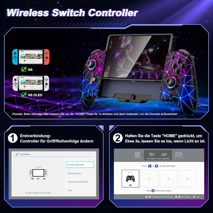 One-Piece Handheld Switch Controller, Wireless Switch Controller für Nintendo Switch Controller/OLED