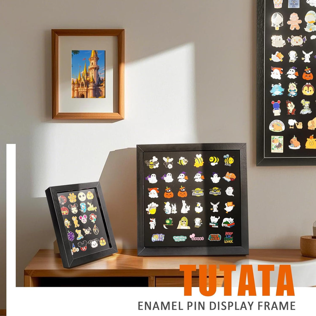 tutata 12x16 Pin Vitrine Emaille Pin Display Rahmen Pin Collection Display Shadow Box für Wanddispla