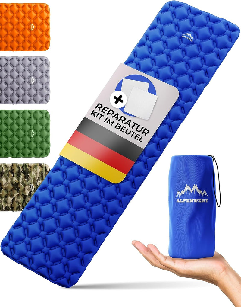 Alpenwert® Isomatte Outdoor [Kleines Packmass & Ultraleicht] Luftmatratze perfekt für Camping, Wande