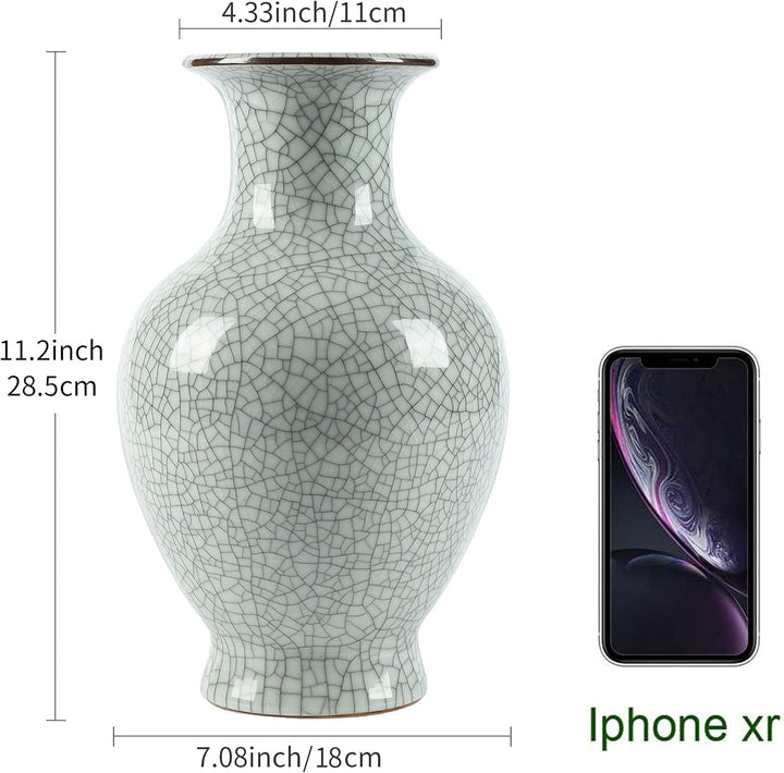 Chinesische Keramik Kunst Handgemachte Antike Eis Crack Glasur Vasen Grosse China Porzellan Blume Fl