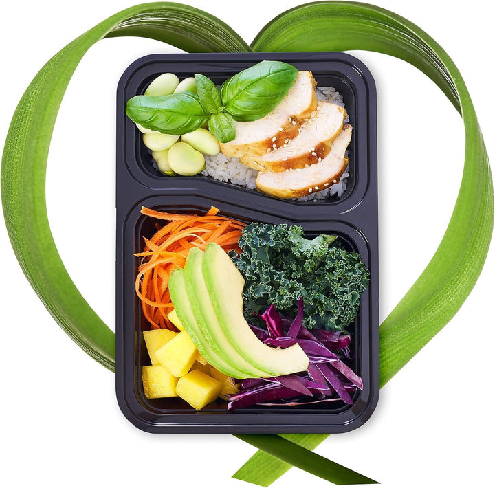 [20er Pack] 2-Fach Meal Prep Container Von Igluu - Essensbox, Lunchbox Mikrowellengeeignet, Spülmasc