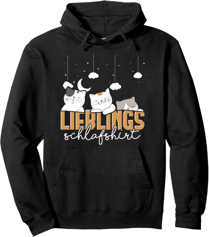 Faulenzer Haustier Nachteule Lieblings Schlafshirt Katze Pullover Hoodie