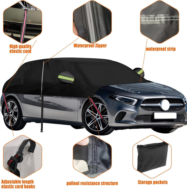 Halbgarage für Mercedes Benz A-Klasse 2018–2025, 420D Oxford, wasserdichte Auto-Abdeckung, Allwetter