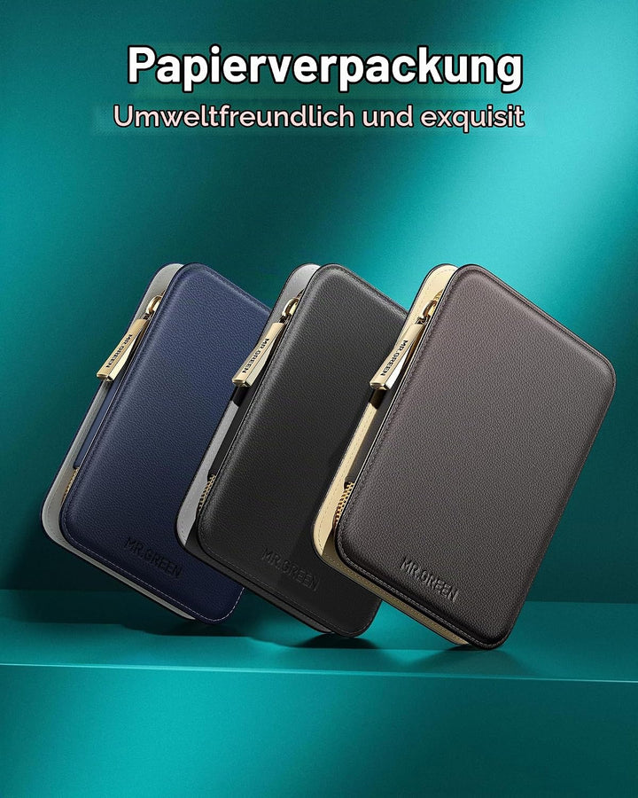 MR.GREEN 8-in-1 Maniküre Pediküre Set, professionelles Nagelknipser Set mit hochwertigem Echtleder E
