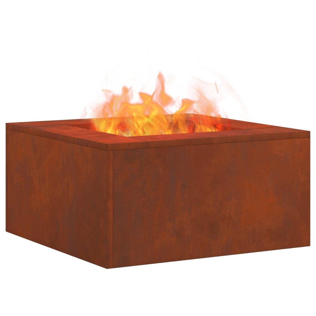 vidaXL Feuerstelle Braun 60 x 60 x 30 cm Wetterfeststahl, Garten und Terrasse, Moderne Feuerstelle,