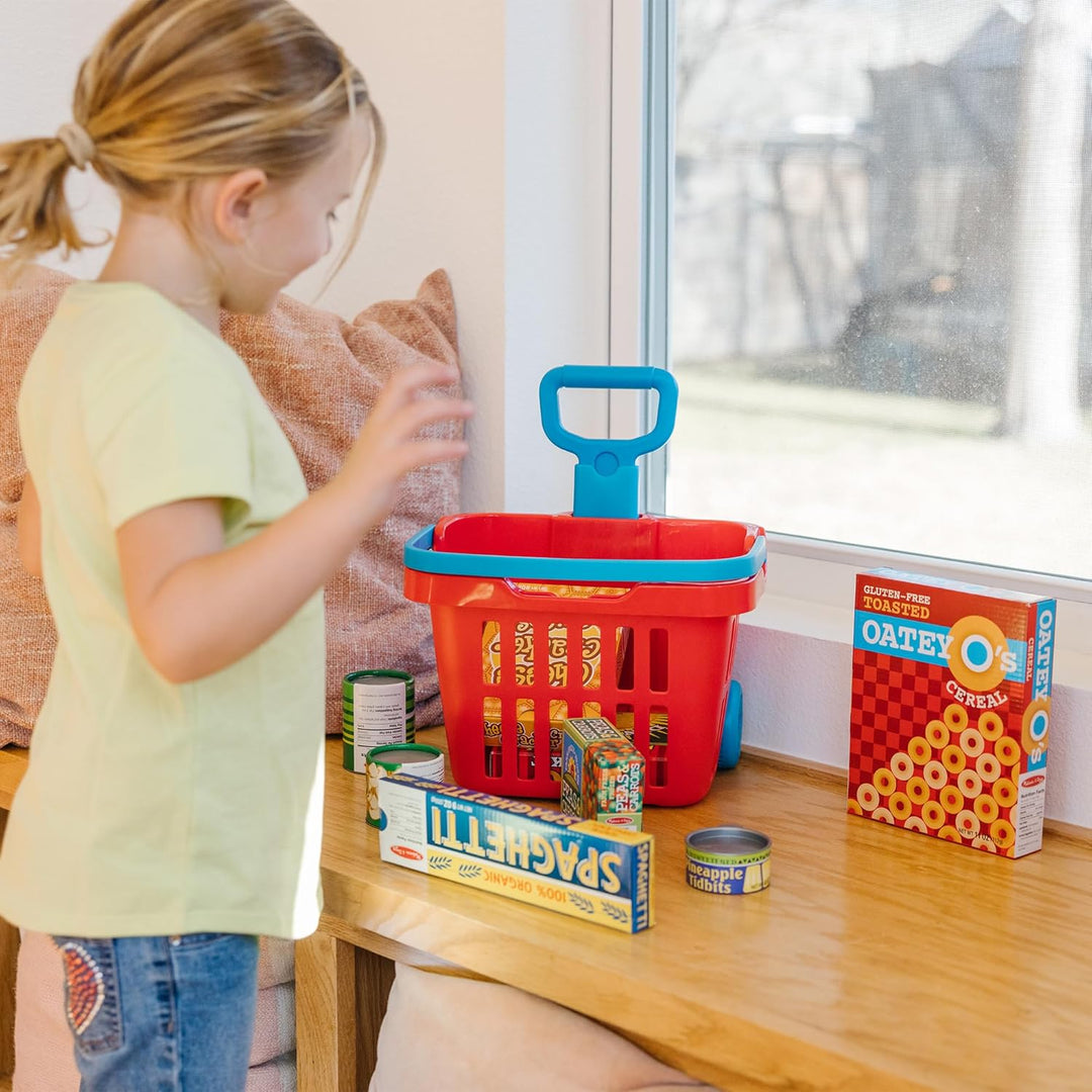 Melissa & Doug Einkaufskorb mit Zubehör, Einkaufskorb mit Zubehör