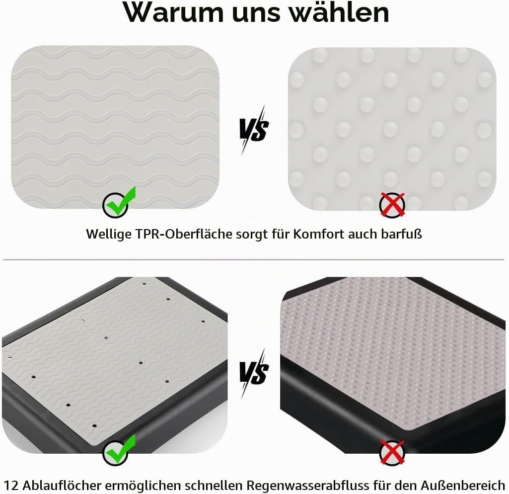 EIN-Stufen-Tritt für Senioren, rutschfeste Mobilitätsstufe für Treppen, Betten und Autos, 440 lbs Tr
