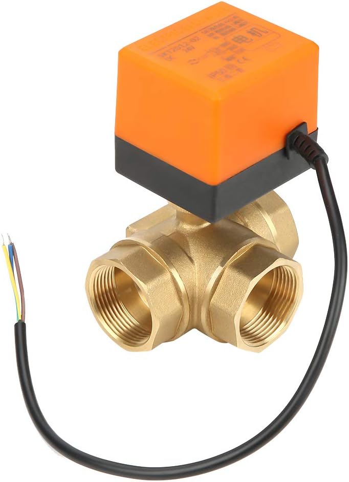 Elektrisches Kugelventil, 3 Wege Wasserventil DN32 DC 24V 1.6MPa 3-Draht 2-Punkt Messingventil Für Z