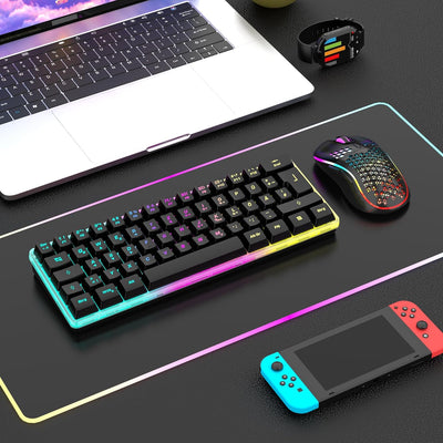 RedThunder K62 60% Kabelloses Gaming Tastatur und Maus Set, QWERTZ DE Layout, Wiederaufladbare Kompa