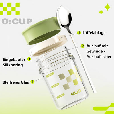 UHAPEER 500ML Müslidosen, Auslaufsicherer Müslibecher mit Löffel, Porridge Becher 2er Set, Mepal Bec