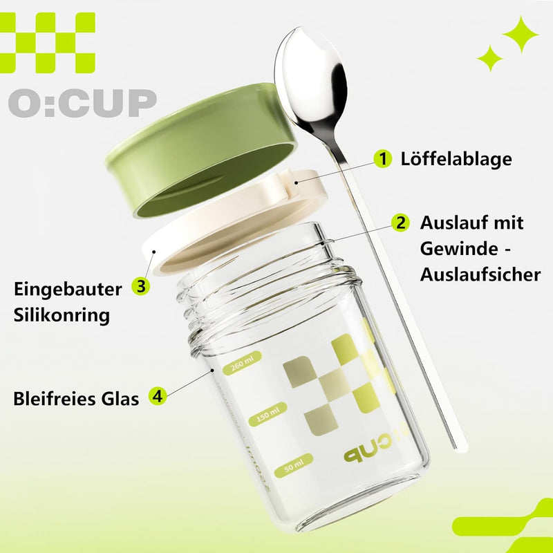 UHAPEER 500ML Müslidosen, Auslaufsicherer Müslibecher mit Löffel, Porridge Becher 2er Set, Mepal Bec