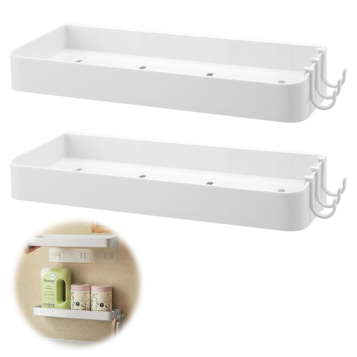 Badezimmerregale Ohne Bohren 2 Stück Kleberegal mit 6 Haken für Badezimmer Wandablage Bad Badezimmer