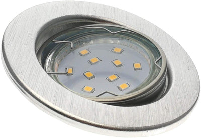 Trango 6er Set LED Deckenstrahler 6729-069GUSDAK in ALU gebürstet Rund inkl. 6x 5 Watt 3-Stufen dimm