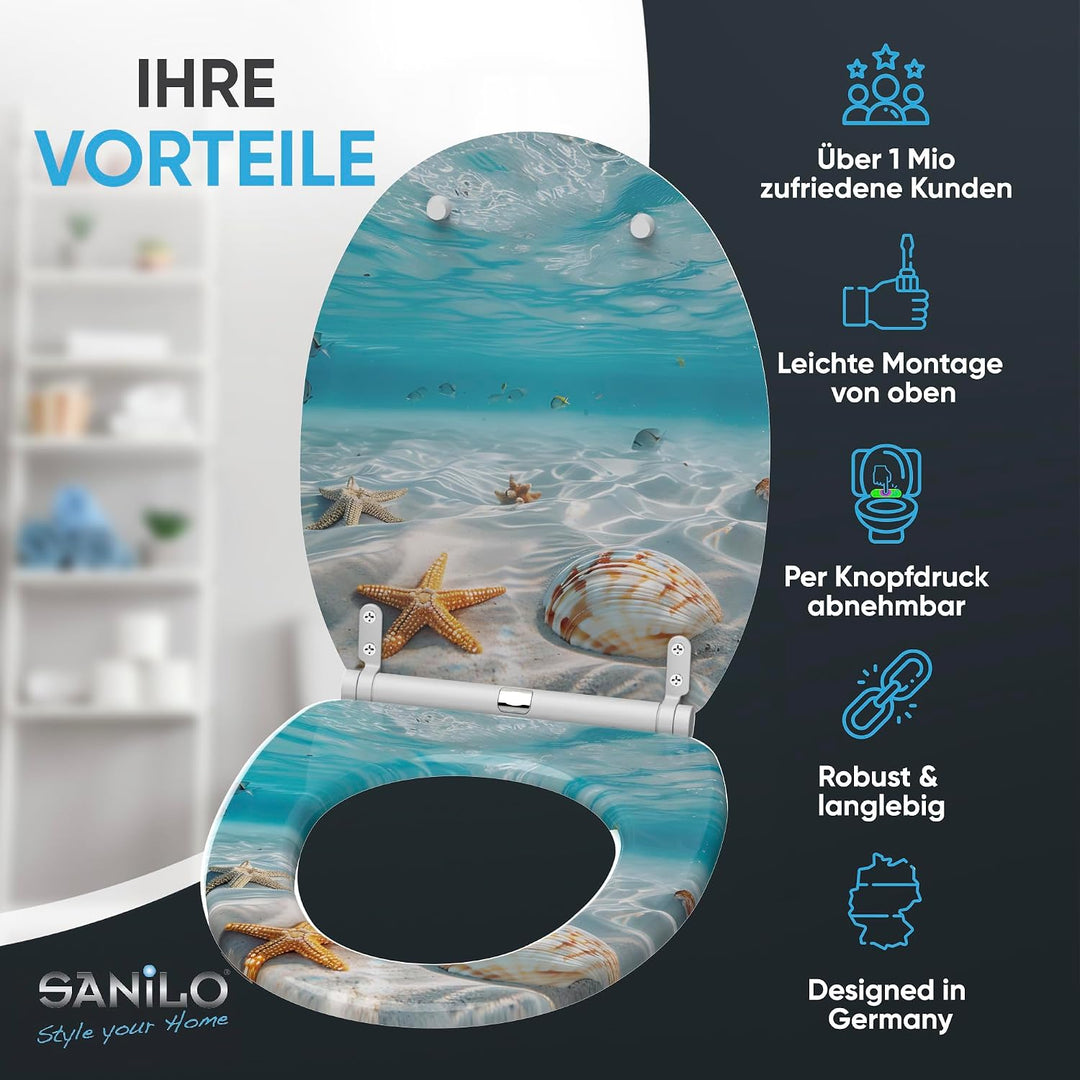 Sanilo WC Sitz mit Absenkautomatik &amp; Quick-Release aus Holz, Waterworld, Waterworld