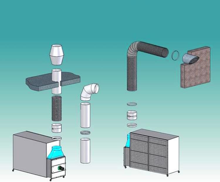 MST-DESIGN Absauganlage Mobile Farbnebelabsauganlage Farbnebelabsaugung Spritzwand 2600 x 2000 x 600