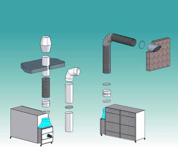 MST-DESIGN Absauganlage Mobile Farbnebelabsauganlage Farbnebelabsaugung Spritzwand 2600 x 2000 x 600