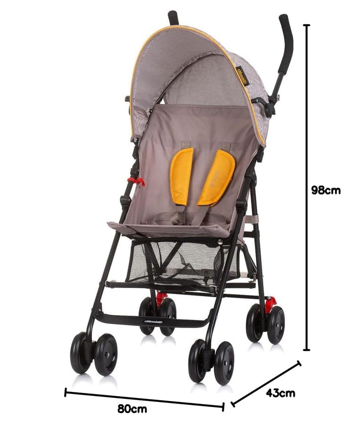 Chipolino Kinderwagen Amaya Buggy Sonnendach verstellbar, zusammenklappbar, Korb, Farbe:beige gelb,