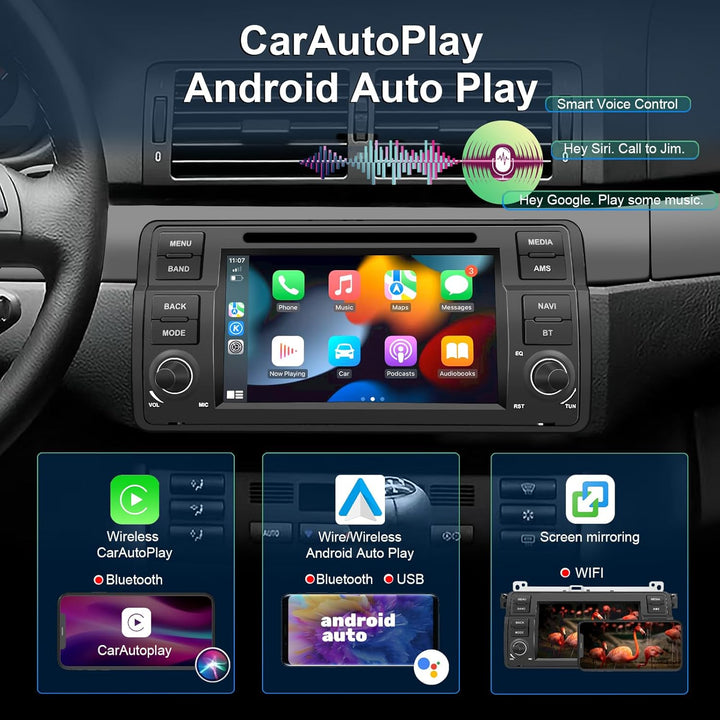 SWTNVIN Android 11 Auto Radio Stereo GPS Navigation passt für BMW E46 M3 Rover 75 MG ZT DVD Player A