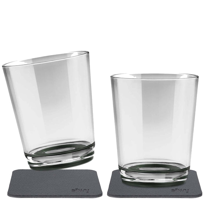 silwy® rutschfeste, bruchsichere Magnet-Trinkbecher (2er Set) in der Farbe Pearl Grey inkl. zwei Met