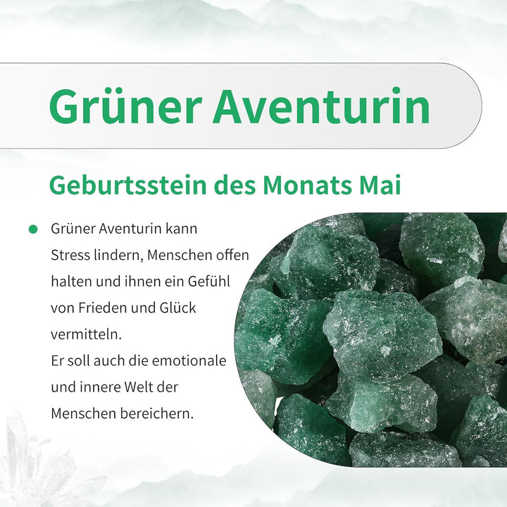 KYEYGWO Grüner Aventurin Kristall Polyedrische Würfel Set, 7pcs Reiki Heilung Stein Polyedrischer Sp