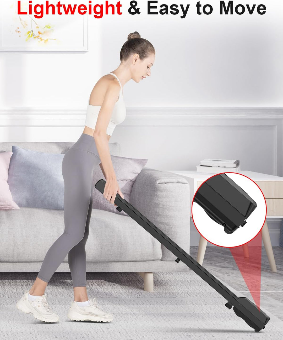 Dskeuzeew Walking Pad 2 in 1 - Laufband für Zuhause Gehband 1-8km/h unter Schreibtisch Elektrisches